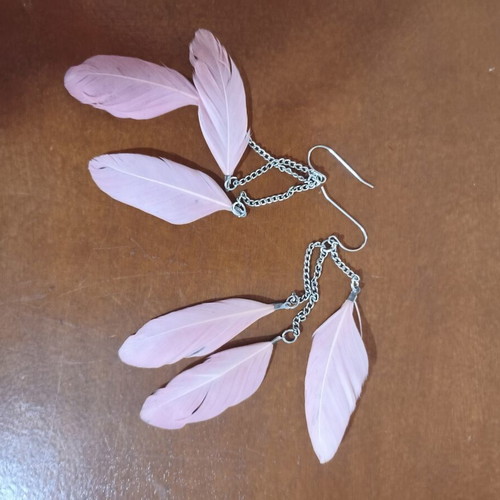 Urban Wings modern earrings with statement feathers, set of 5 pairs