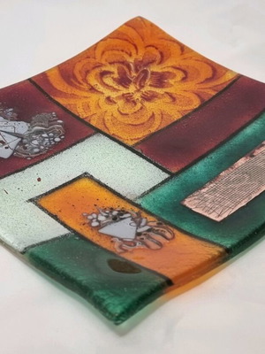 Πιατέλα Μιχαήλ Glass Artistic 25cm σαν καινούργια