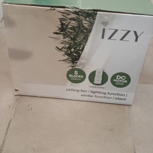 Izzy ceiling fan with light, new in box
