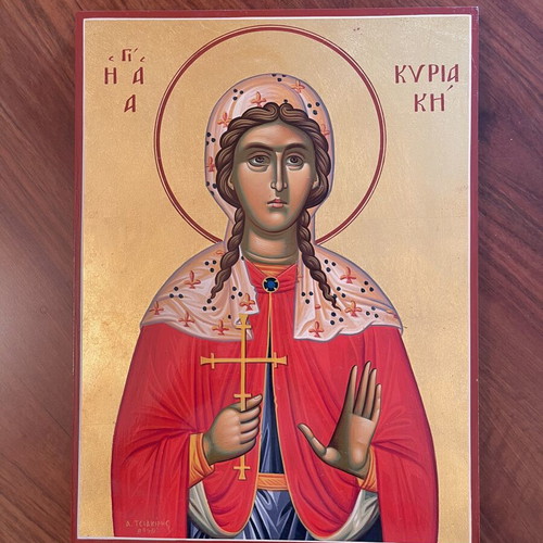 Byzantine Handmade Icon of Saint Kyriaki Like New