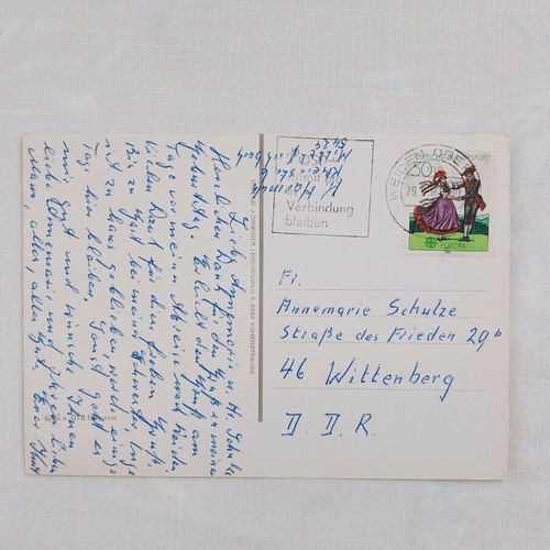 Postcard used, mailed from Germany