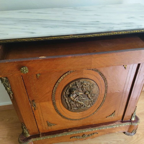 Antique Louis French Bayou Buffet used with marble
