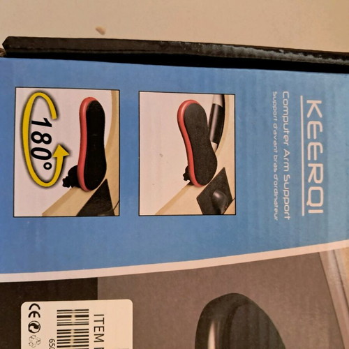 Office armrest base used, black plastic