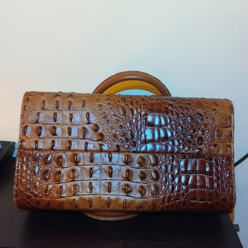 Hunter crocodile pattern handbag, brown