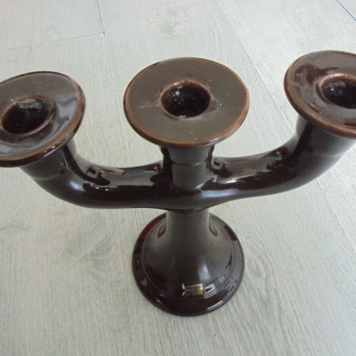 GULDKROKEN HJO vintage ceramic candlestick with three holders, Swedish design