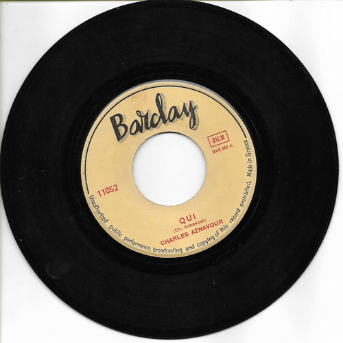 Charles Aznavour single record used, Pop 1964
