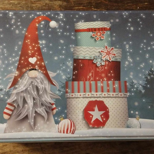 Christmas decorative tin box like new