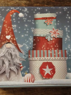 Christmas decorative tin box like new