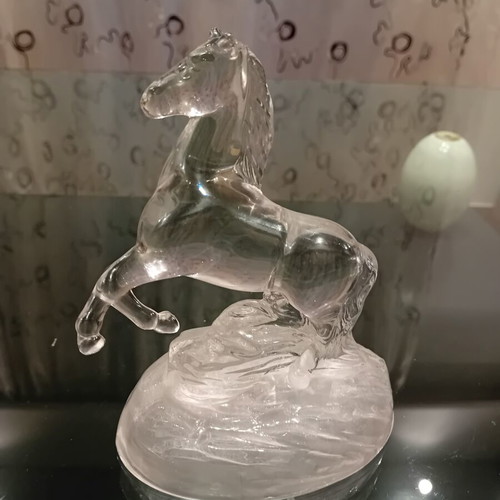 Crystal decorative horse from Cristal d'Arques 1975, like new
