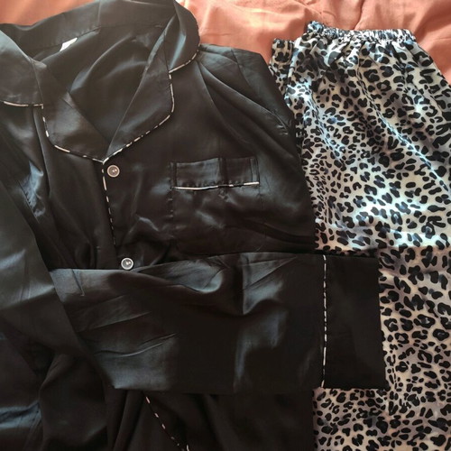 Satin pajama set new, size XXL but narrow like XL