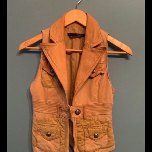 Anna Rita leather vest used, small, made of genuine leather
