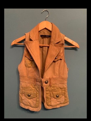 Anna Rita leather vest used, small, made of genuine leather