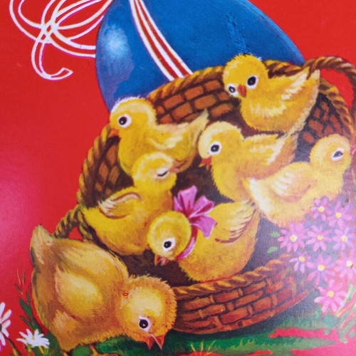 Set of 2 vintage Easter postcards 70's new