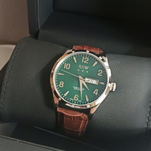RSW La Neuveville automatic watch new, 12 diamonds, green dial