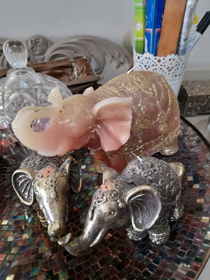Elephant candles like new, set of 3 pieces