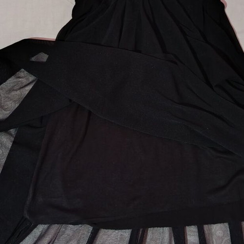 Evening strapless asymmetrical dress, size S, black