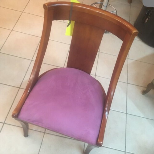 Varagkis Chair 1991 like new, beech wood, suede seat by Designers Guild