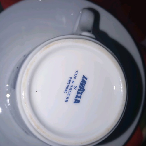 Αυθεντική κούπα εσπρέσο Lavazza σαν καινούργια με πιατάκι από ρουμανικό πορσελάνη Apulum