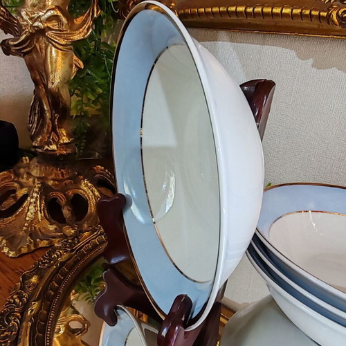 Doulton Bruce Oldfield 2004 porcelain bowls set of 4, gold trim