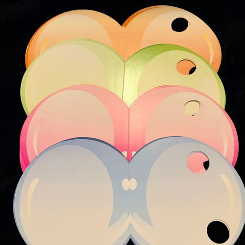 Set of 21 colorful Bubble invitation cards 14.5x14.5cm new
