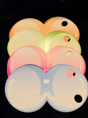 Set of 21 colorful Bubble invitation cards 14.5x14.5cm new