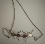 Vintage LAK 2000s statement necklace with ants silver tone, like new