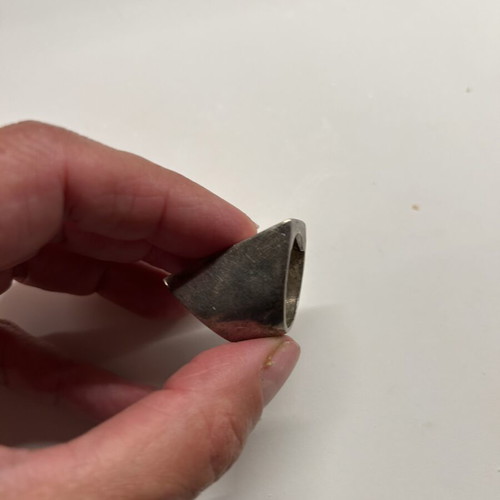 Silver ring with unique shape like new