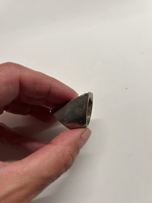 Silver ring with unique shape like new