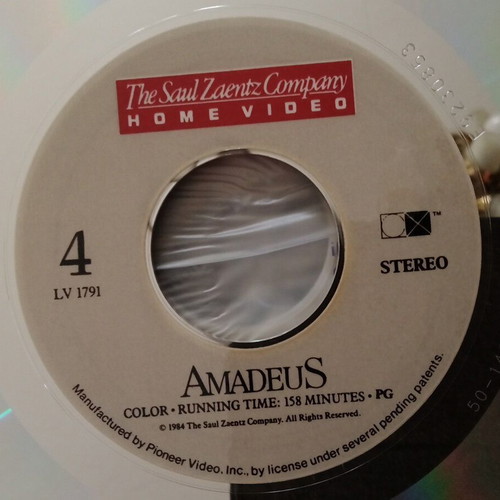 Amadeus 1984 LaserDisc like new, drama