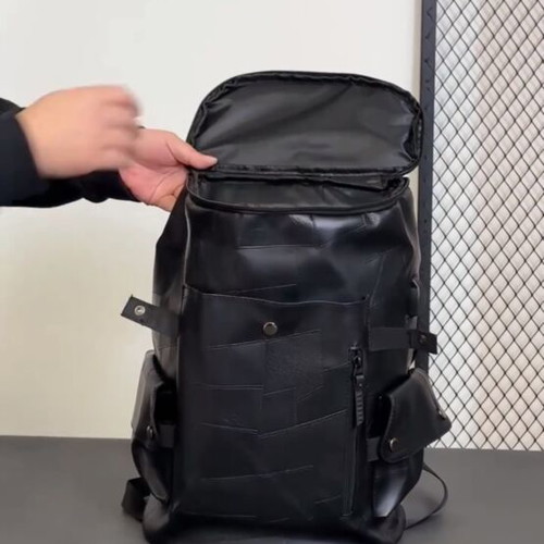 Unisex backpack new with patchwork design, synthetic leather
