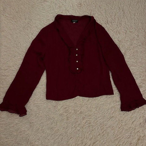Burgundy blouse like new with stylish sleeve design