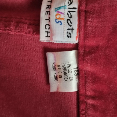 Talbots velvet trousers used, red velvet, cotton pants