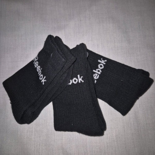 Reebok Kids Socks 3 Pairs Size 30-35 Black New