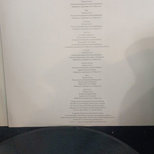 Pet Shop Boys Actually vinyl like new, electronic