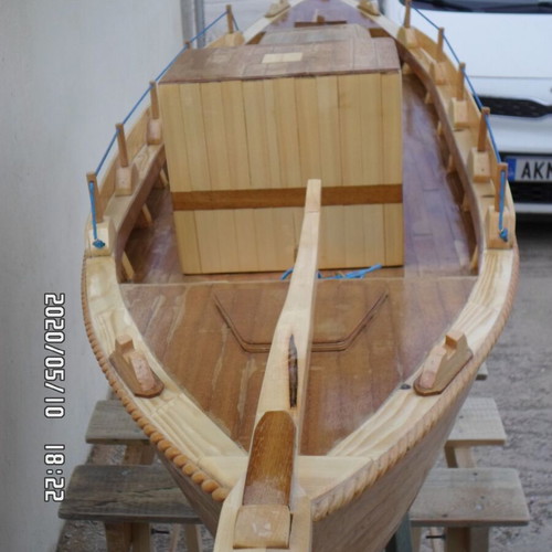 Wooden model boat Tserniki handmade decorative 2 meters