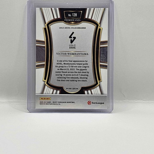 2025-26 Panini Select EuroLeague Victor Wembanyama Premier Level /99 card