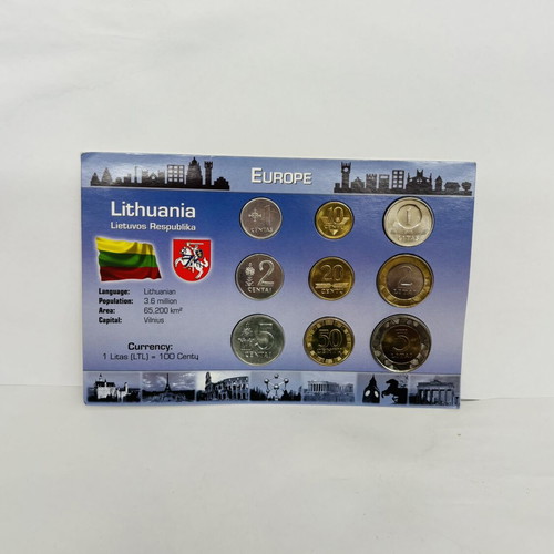 Lithuania Uncirculated Pre-Euro 9-Coin Set New