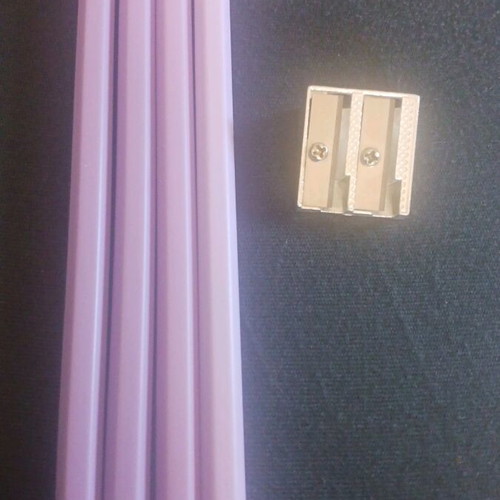 Set of 4 purple HB hexagonal pencils and sharpener new