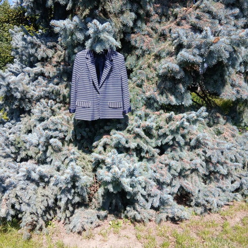 Branded spring summer blazer like new, white and blue