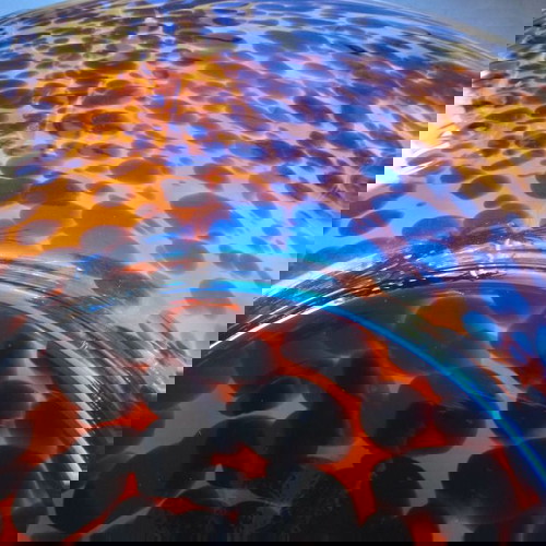 Διακοσμητικό γυάλινο πιάτο ταρταρούγκα καινούργιο από ιταλικό εργοστάσιο