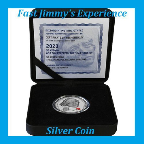 Official Silver Colored Proof 6 Euro Polytechnic Coin 2023 new
