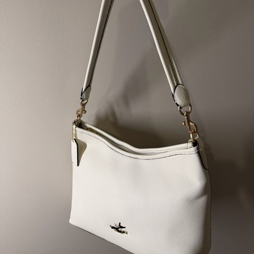 Elegant shoulder bag, premium quality, white