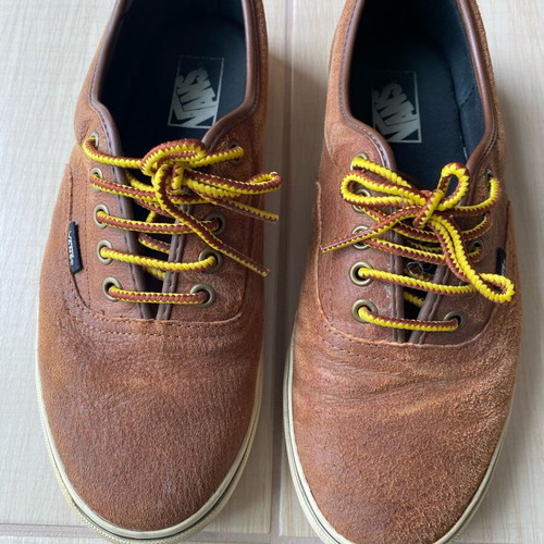 Vans men's shoes used, leather, brown, size 42