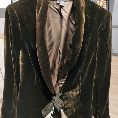 Velvet jacket Zara used, brown-khaki, medium size M