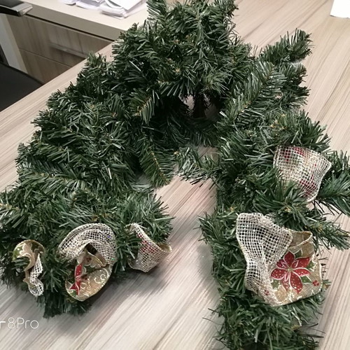 Christmas decorative garland used 100x20cm green