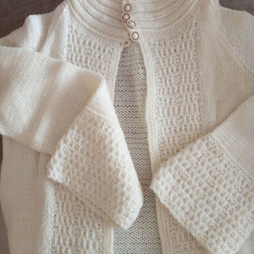 Handmade cardigan used, size M, beige