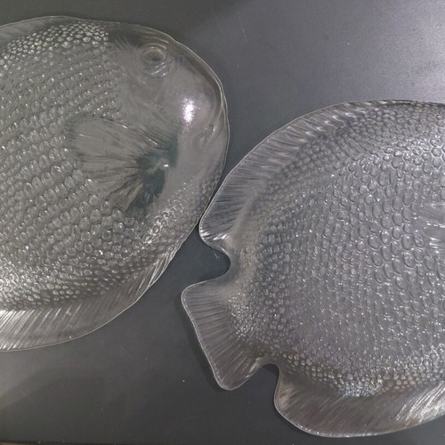 Arcoroc Poisson French plates from the 1980s, like new, set of 2