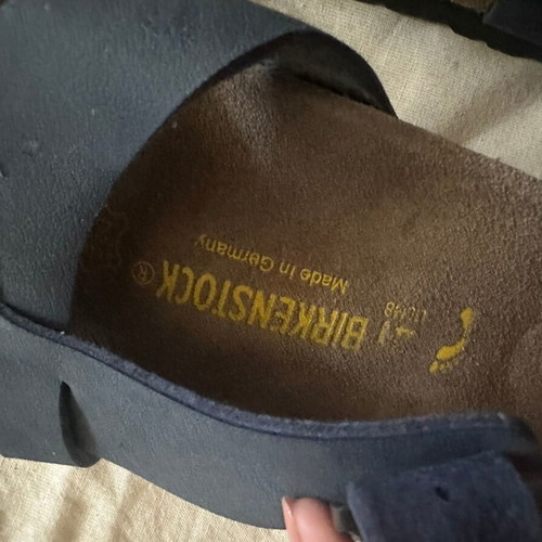 Birkenstock Pisa slippers with natural leather insole, dark blue