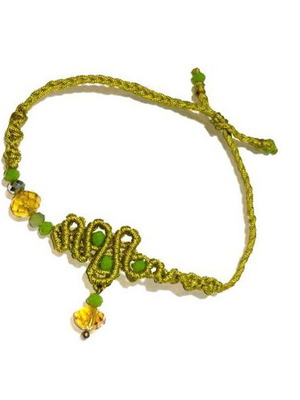 Grass Snake bracelet with artificial macrame, handmade, new