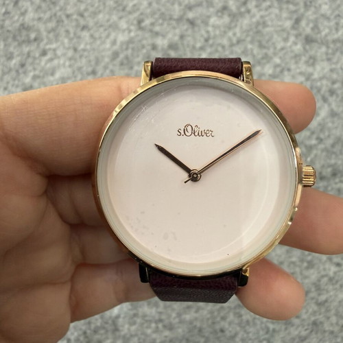 S.Oliver SO-3911-LQ women's watch, pink dial, leather strap